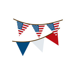 Isolated usa banner pennant flat style icon vector design