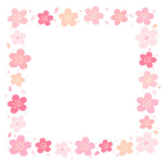 Cherry blossom decorative frame on white background