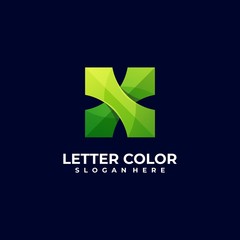 Obraz premium Vector Logo Illustration Abstract Letter Gradient Colorful Style.