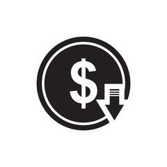 Obraz premium decrease dollar icon , dollar down icon