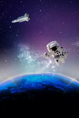 Astronaut in outer space. Elements of this image furnished by NASA. © Евгений Бордовский