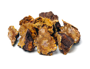 The Chinese medicine Polygonum multiflorum on white background