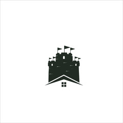 Real esate Castle Logo vector icon illustration premium 
