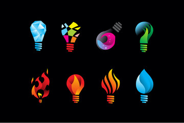 pack of light bulb logo icon illustration