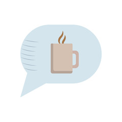 Isolated coffee mug inside bubble flat style icon vector design