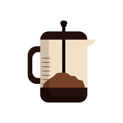 Isolated coffee press flat style icon vector design