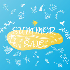 Summer sale banner background vector 