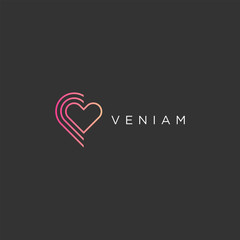 Abstract heart logo design template