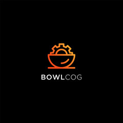 Bowl cog gear logo design template
