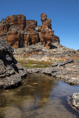 Fototapeta na wymiar The Cederberg, Western Cape, South Africa with its beautiful rock formations, is well known for its hiking routes and scenic views.