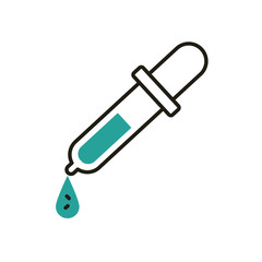 Isolated chemistry dropper half line half color style icon vector design