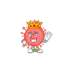 A Charismatic King of coronavirus disaster cartoon character design