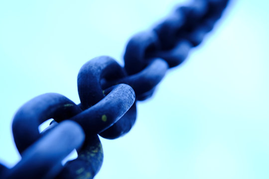 Detail macro photography - Close up of rustic chain