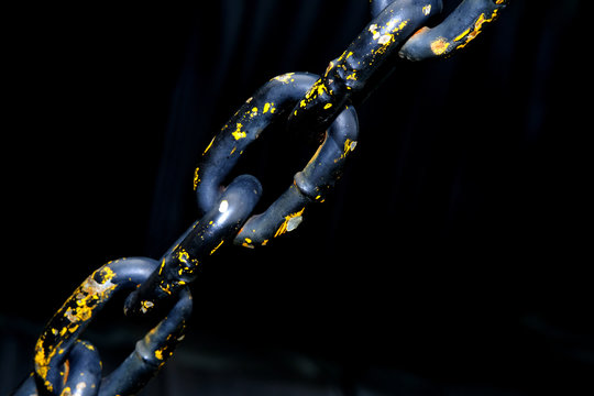 Detail macro photography - Close up of rustic chain