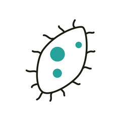Isolated virus with legs half line half color style icon vector design