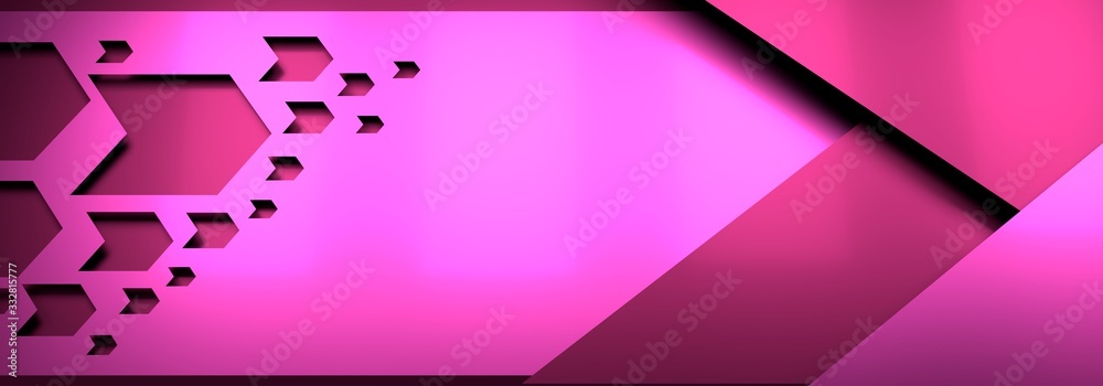 Wall mural trendy banner template or website headers with abstract geometric background. 3d rendering