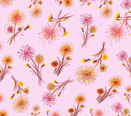 Fototapeta na wymiar Summer flower dandelion, pattern, cards
