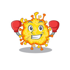 A sporty minacovirus boxing mascot design style