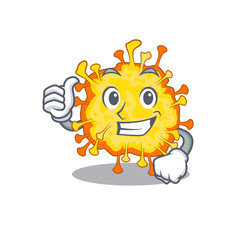 Cool minacoviruscartoon design style making Thumbs up gesture