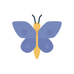cute butterfly icon, flat style