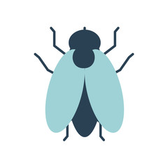 fly insect icon, flat style
