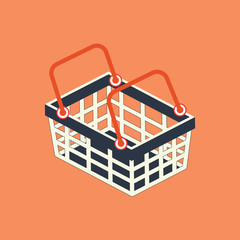 Shopping Basket Icon Vector flat Design