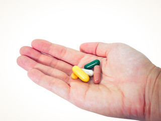 Close up Medicine in the right hand