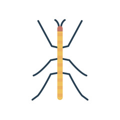 stick insect icon, flat style