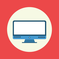 Monitor screen PC icon flat style