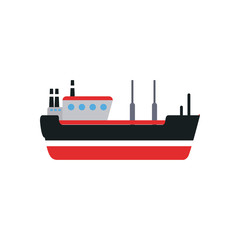 Obraz premium petrol tanker ship icon, flat style