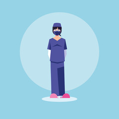 woman doctor standing, medical staff