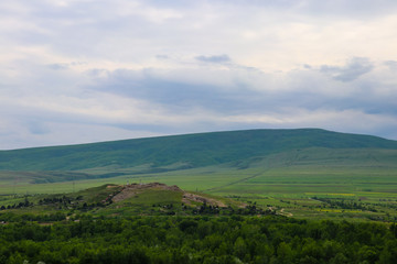 View of the Caucasus mountains in Georgia