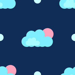 Dark Pastel Cloud Seamless Pattern