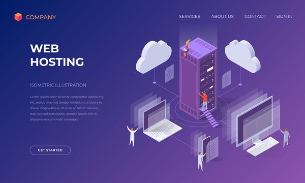 Landing page for cloud web hosting