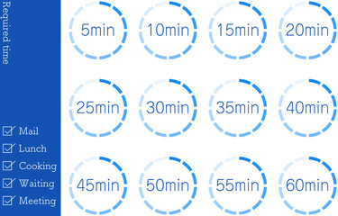 所要時間の目安アイコンのベクターイラスト