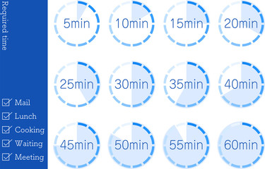 所要時間の目安アイコンのベクターイラスト