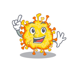 One Finger minacovirus in mascot cartoon character style