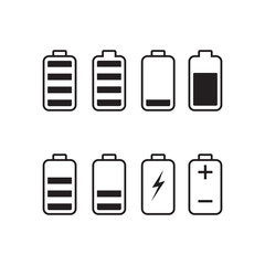 Battery icon vector set