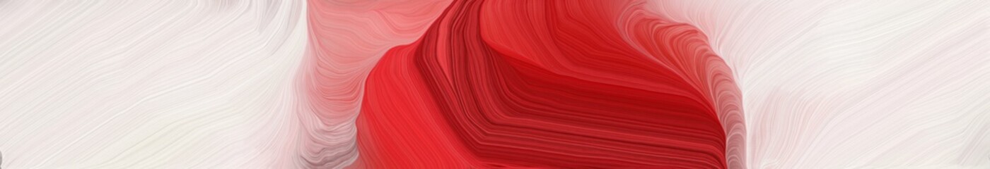 Fototapeta premium dynamic wide colored banner. smooth swirl waves background illustration with pastel pink, firebrick and misty rose color