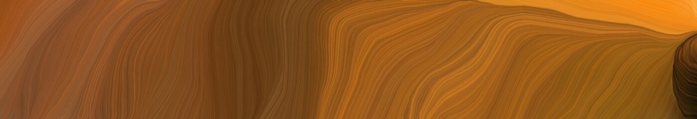 beautiful wide colored banner with brown, bronze and coffee color. elegant curvy swirl waves background design