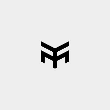 Letter YM MY M Monogram Logo Design Minimal