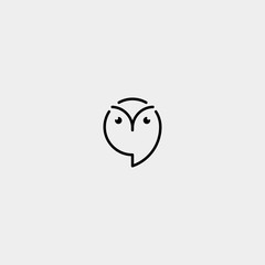 Owl Chat Bubble Logo Template Design Illustration