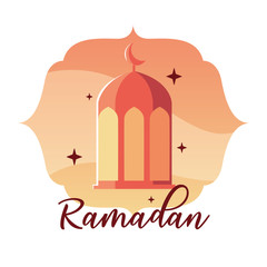 illuminated lamp with label ramadan