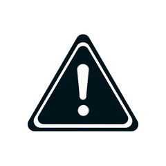 warning sign icon, silhouette style