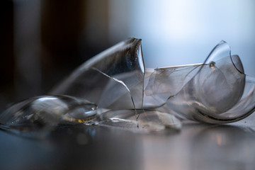 blurred background of a broken glass