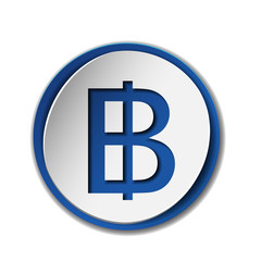Baht currency symbol on colored circle flat icon