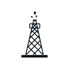 Drilling rig Petroleum icon, silhouette style