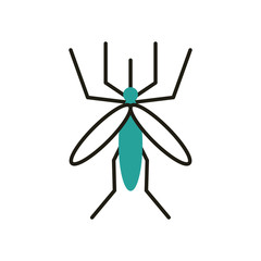 Isolated mosquito half line half color style icon vector design