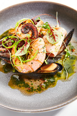 Seafood assorted closeup view