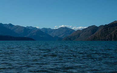 Lake and mountains in Wanaka New Zealand